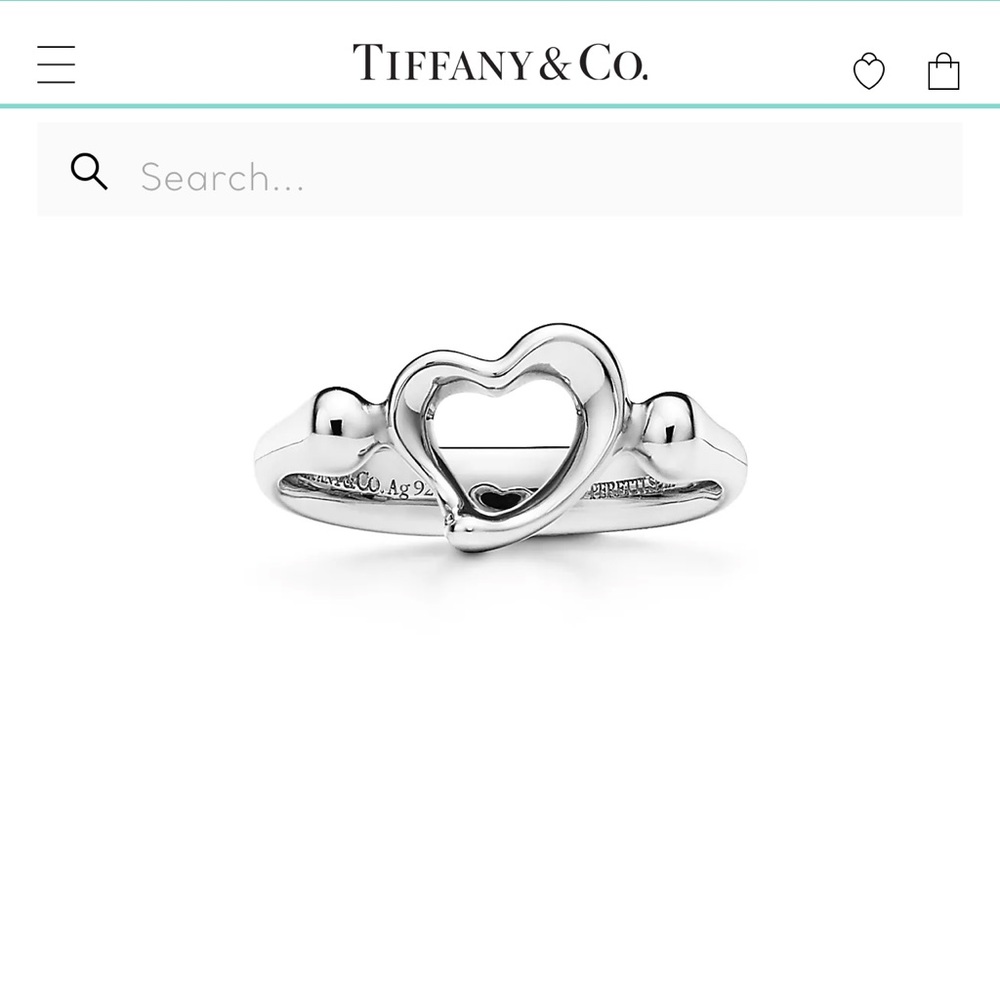 AUTHENTIC Tiffany and Co. Elsa Peretti open heart ring
